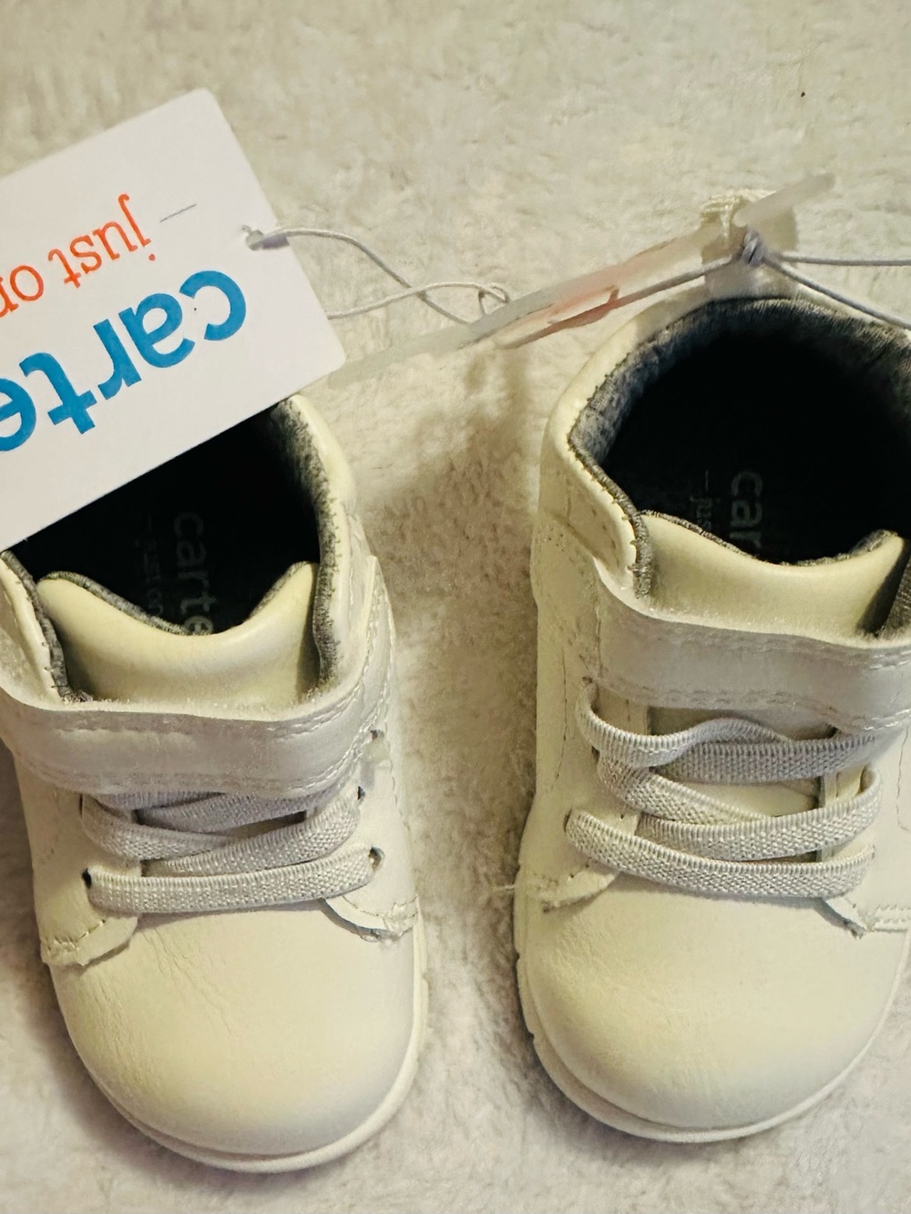 Carter's Cream/White Kids' Hook-and-Loop Sneakers